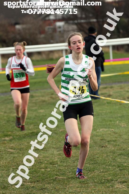 Womens under-17s and under-20s North Eastern Cross Country, Redcar. Photo:  David T. Hewitson/Sports for All Pics